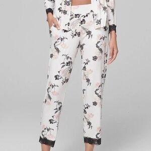 Soma Women’s Pajama Pants L Floral Birdcage Print Lace Trim Lounge Sleepwear